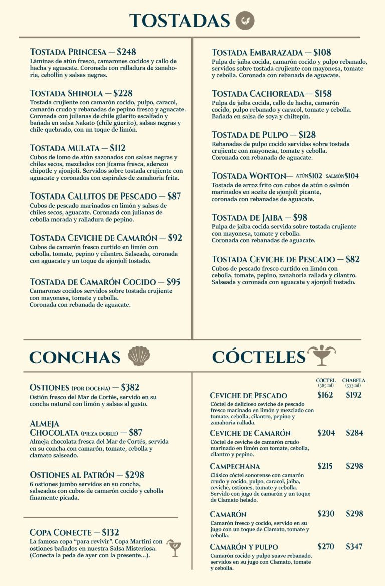 MENÚ MARISCOS EL REY 2026 texto curvas_tacos y tostadas